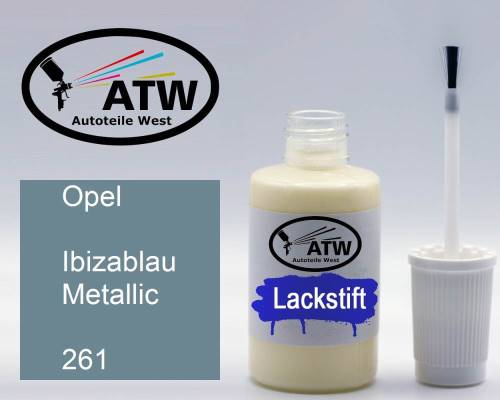 Opel, Ibizablau Metallic, 261: 20ml Lackstift, von ATW Autoteile West.